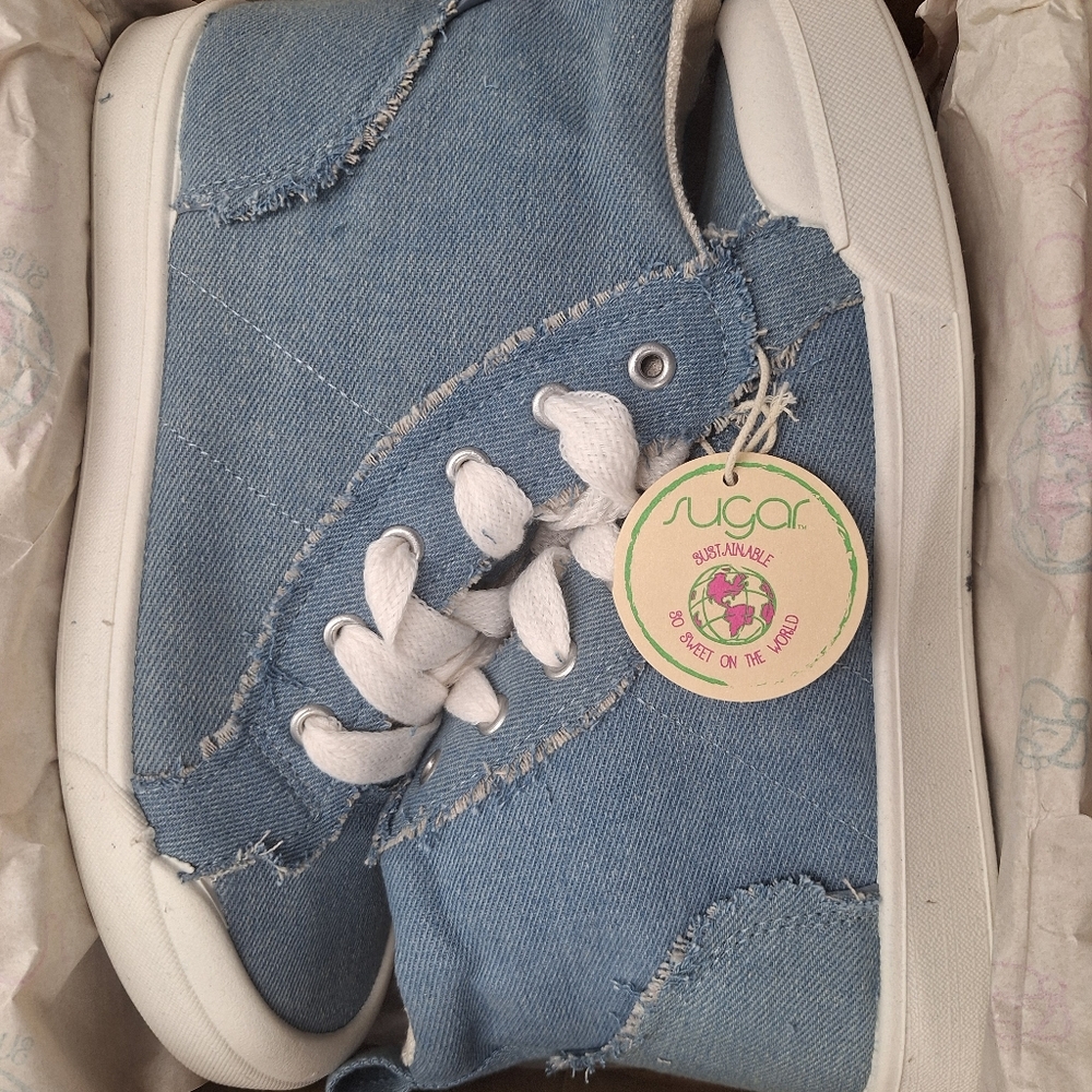 Sugar Light Blue Denim High-Tops. 8M.